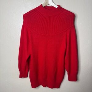 David Benjamin Collection Sweater Women's Medium Red Silk Angora Blend Knit Vtg
